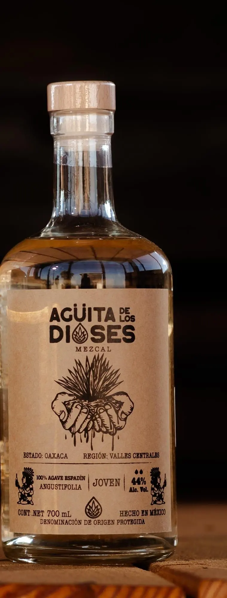 Agüita de los Dioses 44% bottle, new label